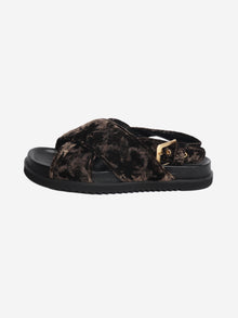 Taupe Bloom crossed sandals - size EU 39 Flat Sandals Lachoix 