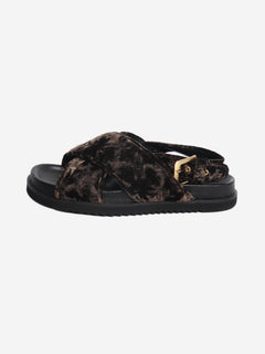 Taupe Bloom crossed sandals - size EU 39 Flat Sandals Lachoix 