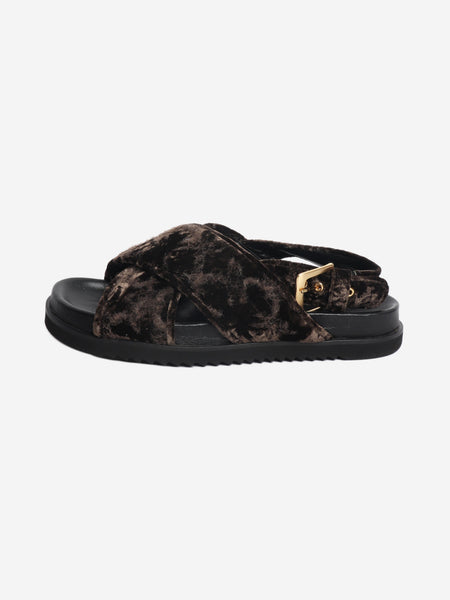 Taupe Bloom crossed sandals - size EU 39 product image