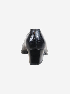 Salvatore Ferragamo Blue croc effect heels - size UK 4.5