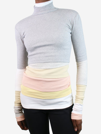 Multicoloured high-neck tiered top - size XS Tops Y/PROJECT 