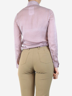 Purple and white silk polka dot blouse - size UK 10 Tops Alexander McQueen 