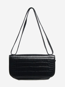 Balenciaga Black Gossip crocskin shoulder bag