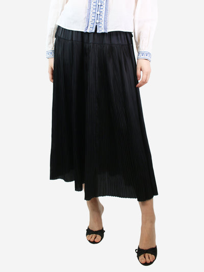 Black plissé-satin maxi skirt - size UK 8 Skirts Ulla Johnson 