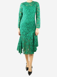 CH Carolina Herrera Green lace midi dress - size S