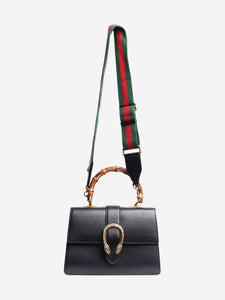 Gucci Black Dionysus bamboo top handle bag