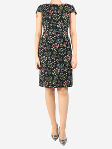 Erdem Black Marion floral jacquard midi dress - size UK 10