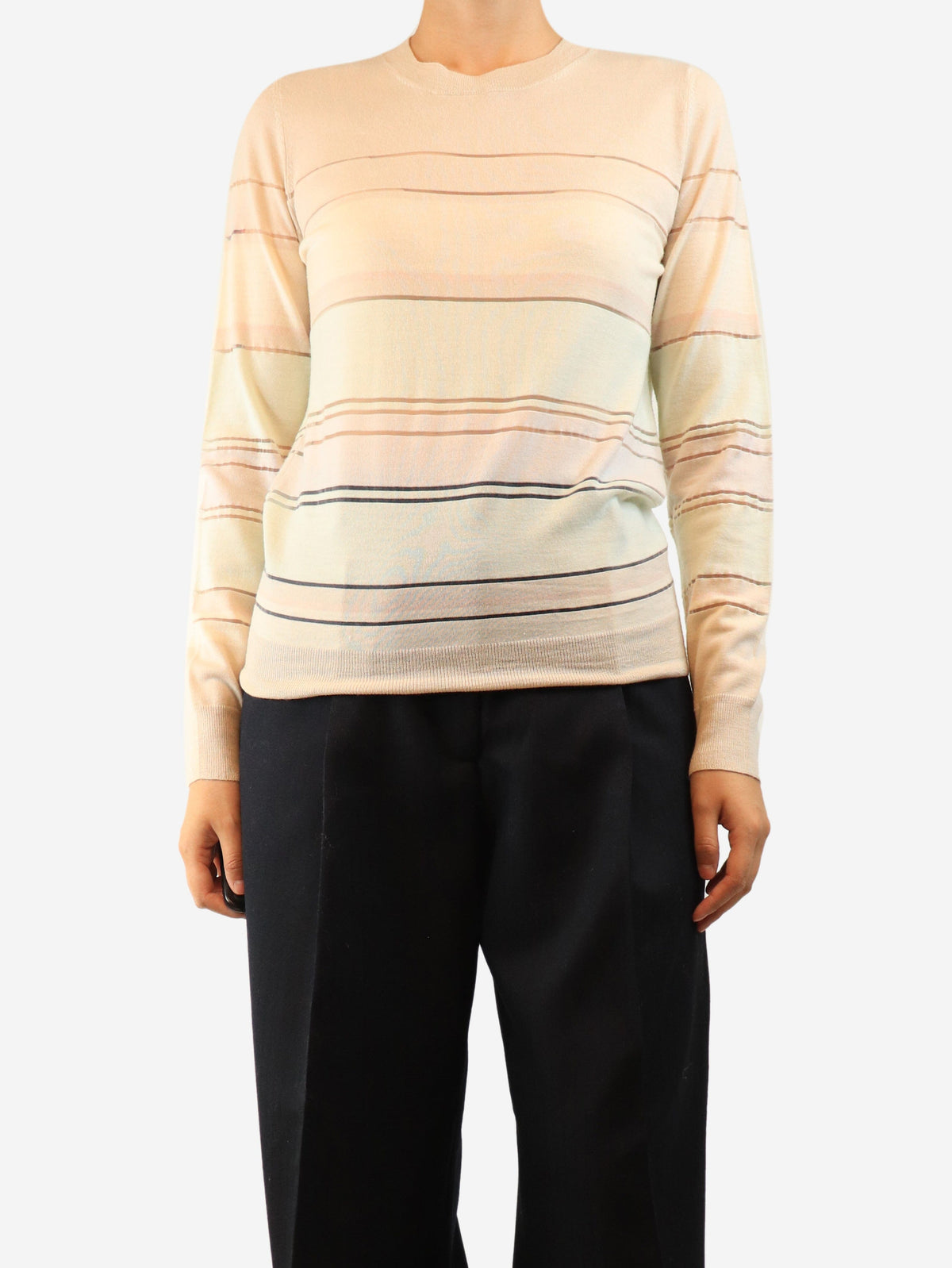 Pastel striped wool top - size L Tops Jason Wu 