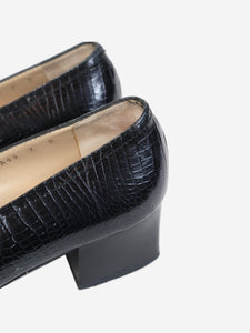Salvatore Ferragamo Blue croc effect heels - size UK 4.5