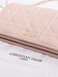 Light pink 2016 Voyageur chain wallet Cross Body Bags Dior 
