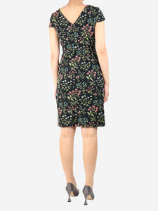 Erdem Black Marion floral jacquard midi dress - size UK 10