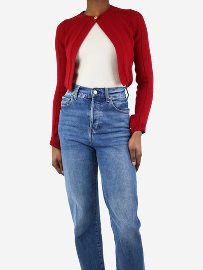 Red single-buttoned cropped cardigan - size XS Knitwear Celine 