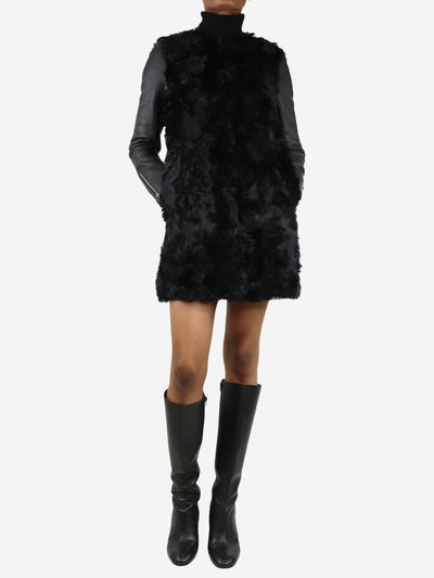 Maje Black lamb fur jacket - size UK 8 Coats & Jackets Maje 