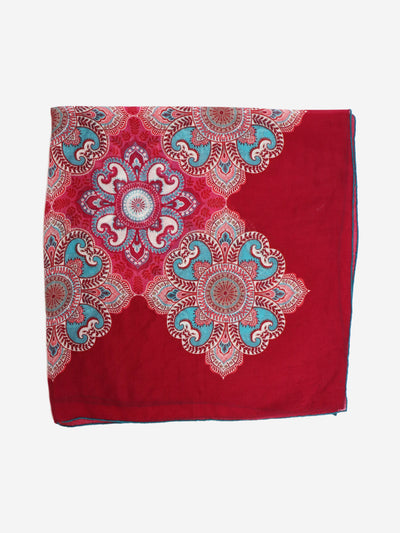 Dark pink cashmere and silk-blend scarf