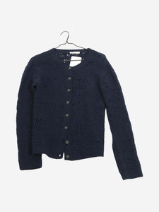 I Pezzi Dipinti Navy blue cashmere crochet cardigan - size L