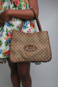 Gucci Brown GG canvas tote bag