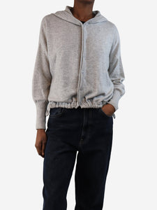 ME+EM Ash grey hooded cashmere cardigan - size XS