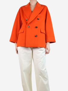 Alberto Biani Orange double-breasted wool jacket - size UK 10