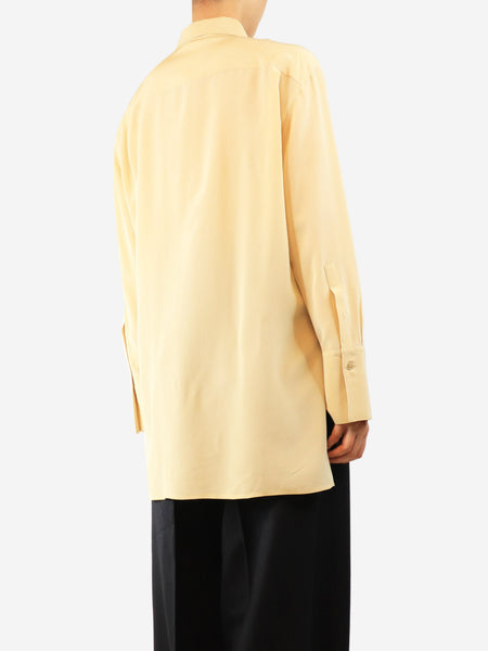 Cream silk shirt - size UK 12 alternate image