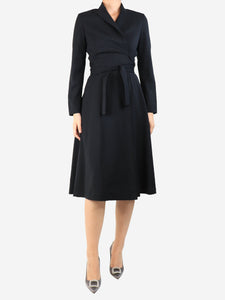 Max Mara Black blazer-style wrap dress - size UK 10