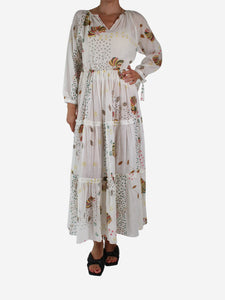 Soler White printed long-sleeve dress - size XS