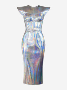 Dolce & Gabbana Silver metallic bustier dress - size UK 4