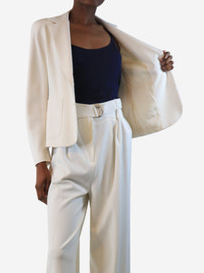 Max Mara Studio Cream single-breasted blazer - size UK 6