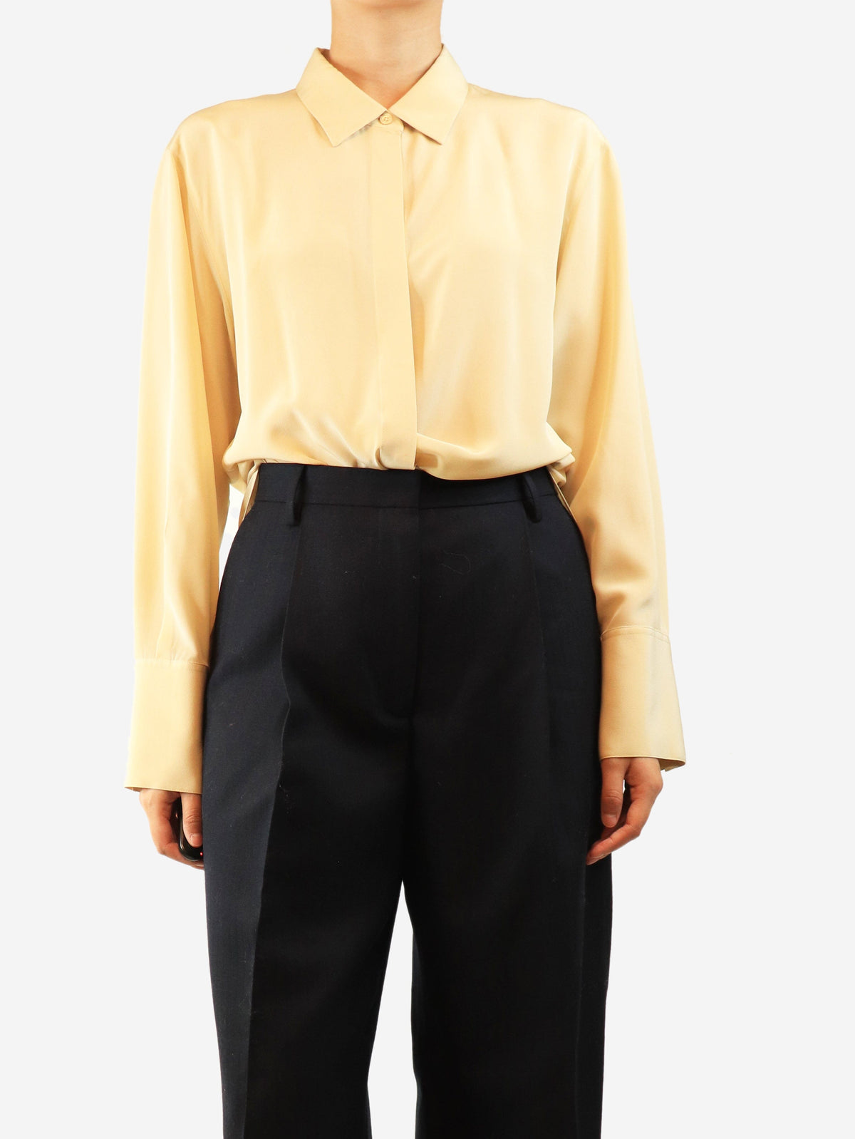 Cream silk shirt - size UK 12 Tops Joseph 