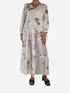 Soler White printed long-sleeve dress - size XS