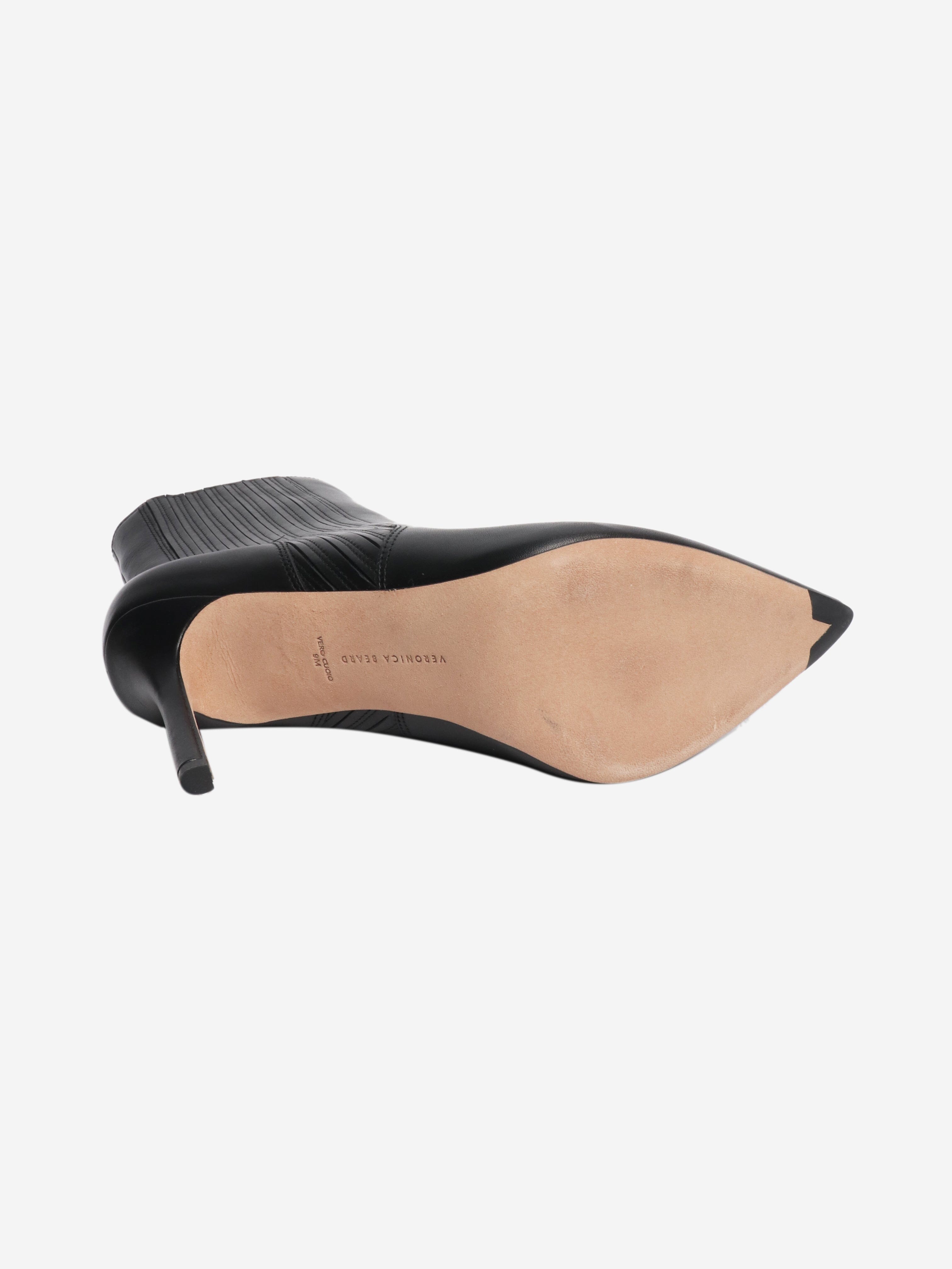 Black leather Lisa ankle boots - EU 39 Boots Veronica Beard 