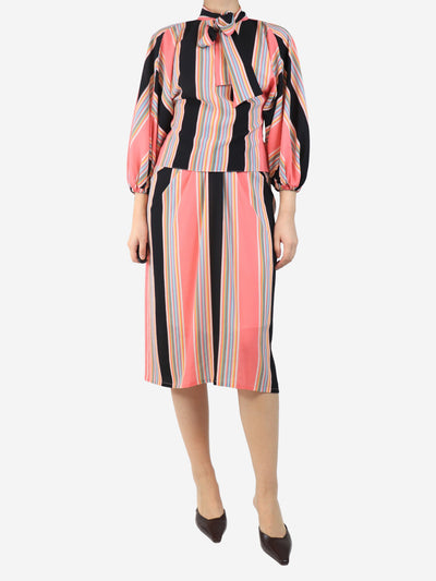 Pink striped blouse and skirt set - size UK 8 Sets Duro Olowu 