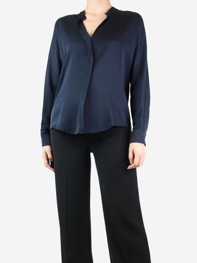 Navy blue silk blouse - size UK 8 Tops Vince 