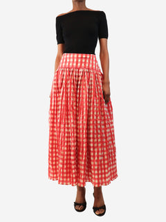 Red and white gingham puffy skirt - size UK 10 Skirts Alaia 