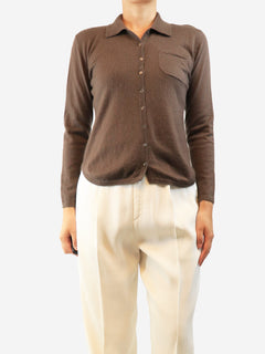 Brown vintage cashmere shirt - size M Knitwear Eric Bompard 