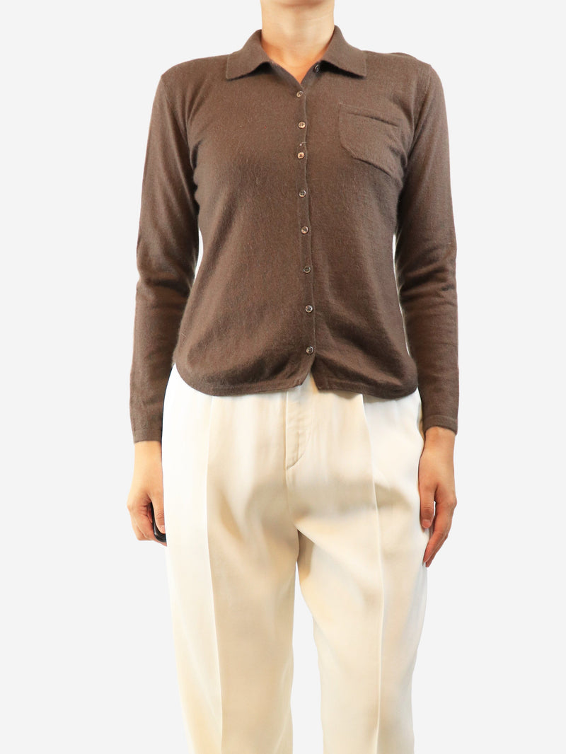 Brown vintage cashmere shirt - size M Knitwear Eric Bompard 