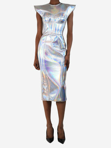 Dolce & Gabbana Silver metallic bustier dress - size UK 4