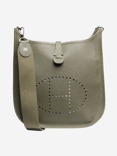 Khaki 2015 Evelyne PM Taurillon Clemence cross-body bag Shoulder bags Hermes 