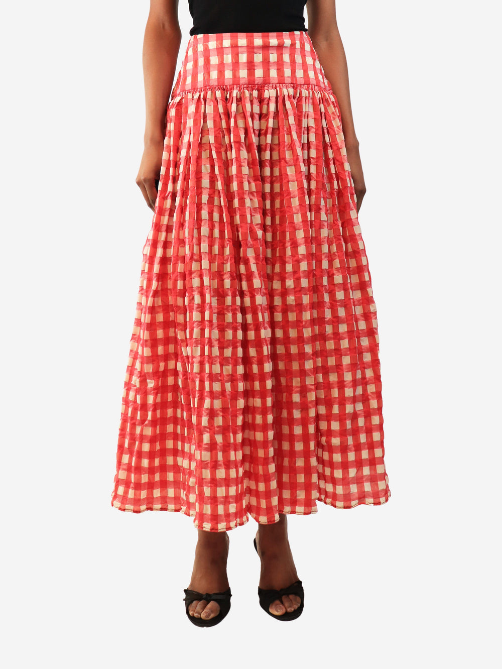 Red and white gingham puffy skirt - size UK 10 Skirts Alaia 