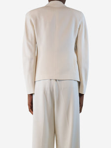 Max Mara Studio Cream single-breasted blazer - size UK 6