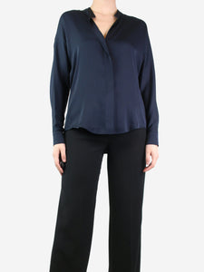 Vince Navy blue silk blouse - size UK 8