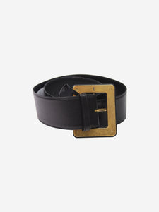 Saint Laurent Black wide leather belt