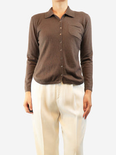 Brown vintage cashmere shirt - size M Knitwear Eric Bompard 