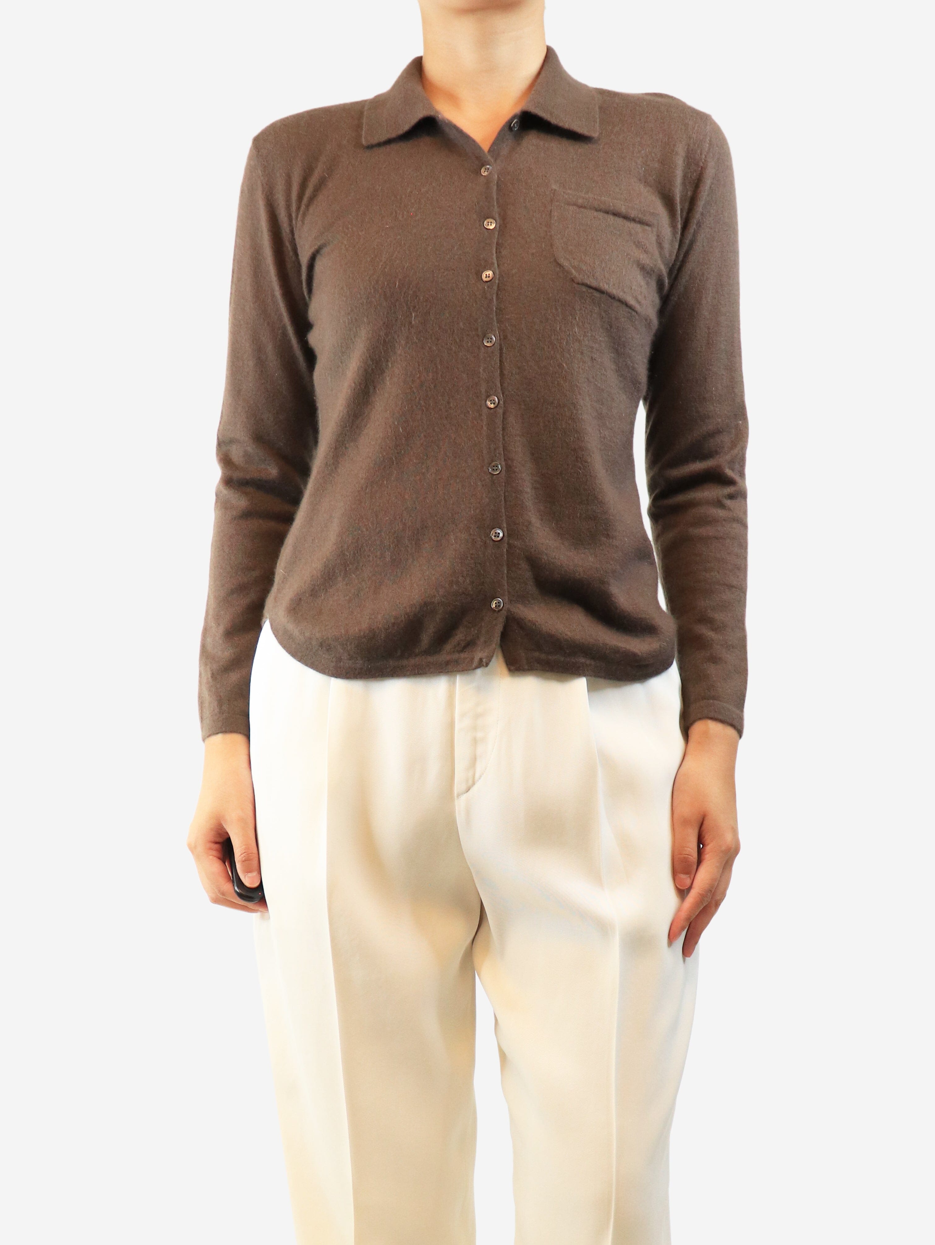 Brown vintage cashmere shirt - size M Knitwear Eric Bompard 
