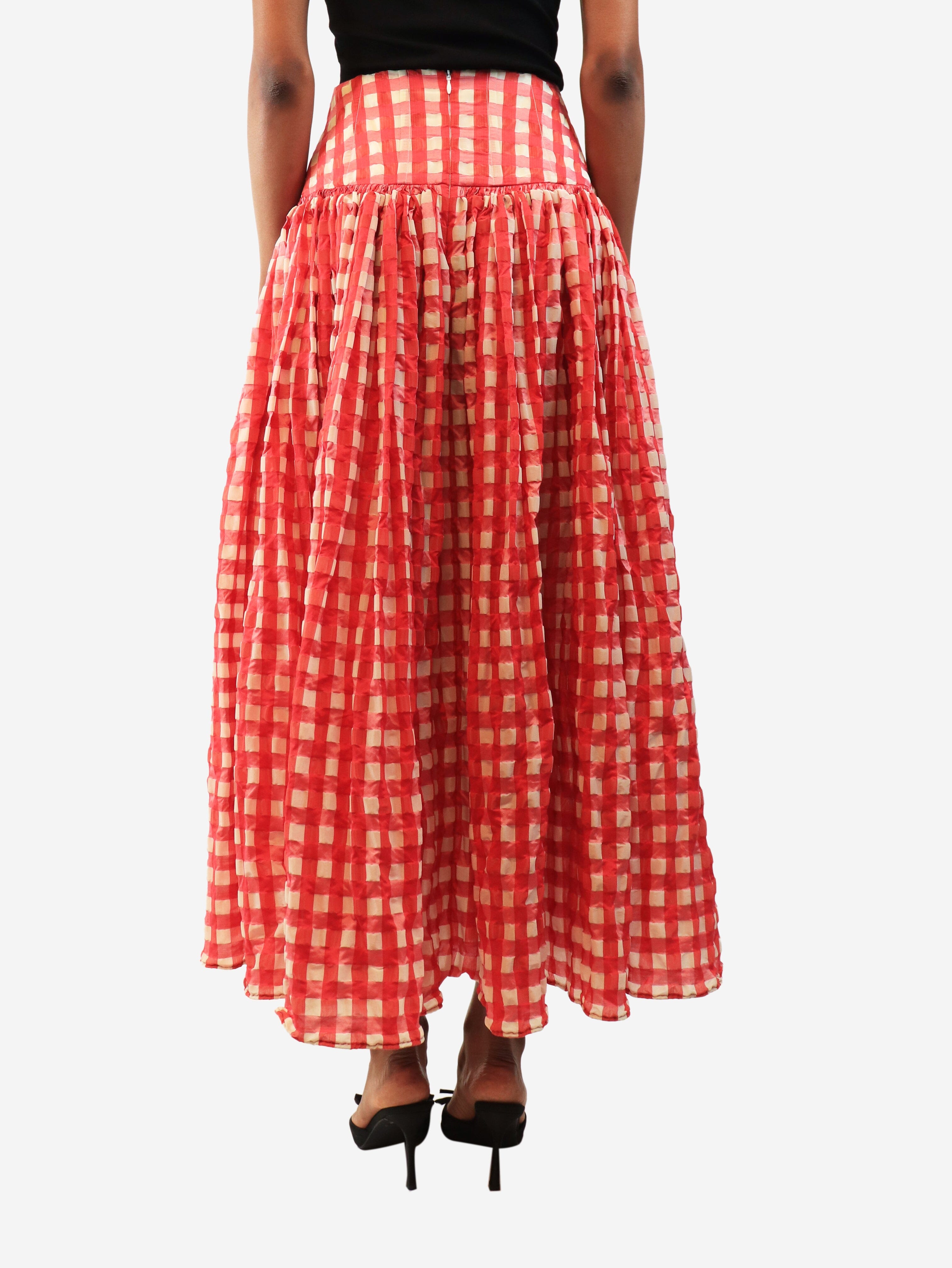 Red and white gingham puffy skirt - size UK 10 Skirts Alaia 