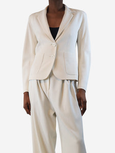 Max Mara Studio Cream single-breasted blazer - size UK 6