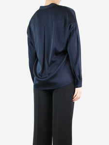 Vince Navy blue silk blouse - size UK 8