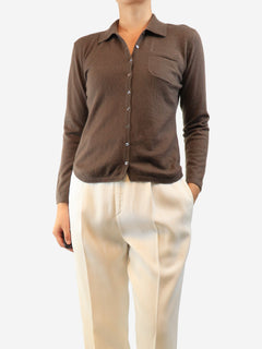 Brown vintage cashmere shirt - size M Knitwear Eric Bompard 
