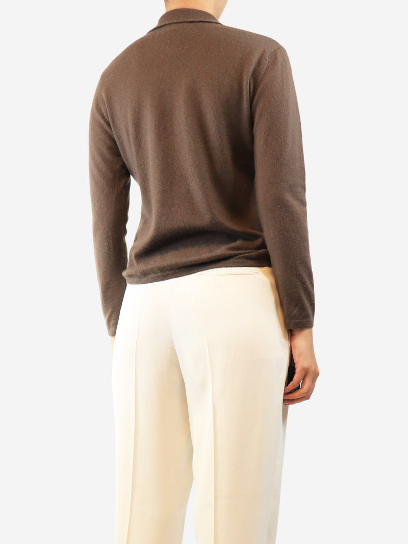 Brown vintage cashmere shirt - size M Knitwear Eric Bompard 