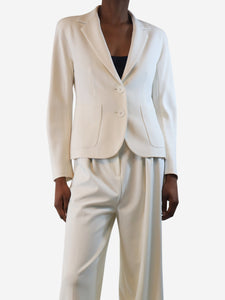 Max Mara Studio Cream single-breasted blazer - size UK 6