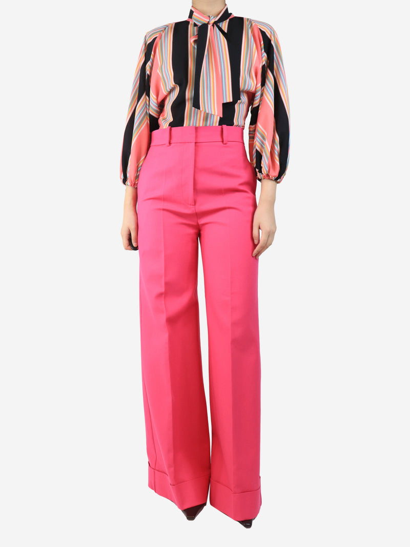 Hot pink wide-leg trousers - size UK 12 Trousers Khaite 